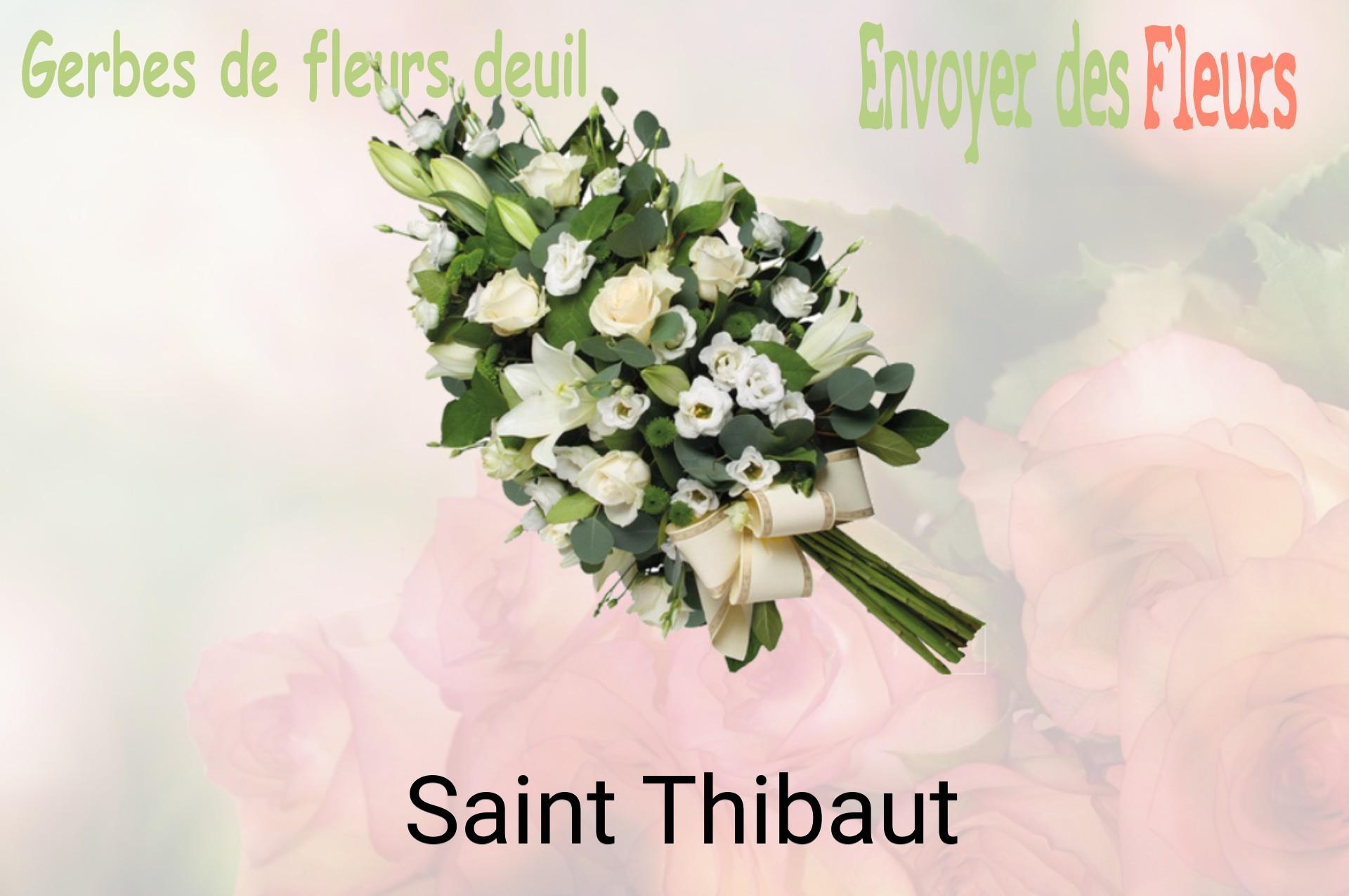 Gerbe de fleurs de deuil livrée à Saint-Thibaut